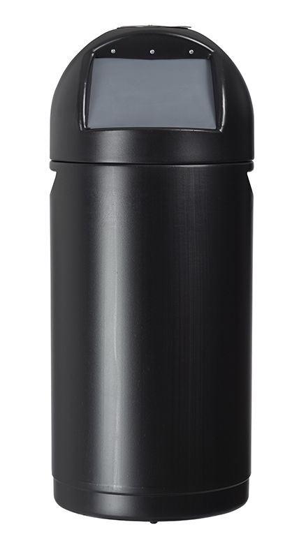 Réf. 57428 - CYVOMAX - Cendrier corbeille Rossignol - Plastique polyéthylène et inox - Noir 52L_0