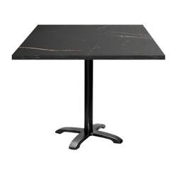 Restootab - Table 90x90cm - modèle Bazila marbre elite - noir fonte 3760371511952_0