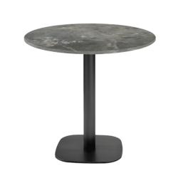 Restootab - Table Ø70cm - modèle Round pierre métallisée - gris fonte 3760371519187_0