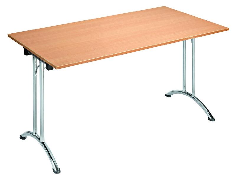 Table Tivoli - pliante et empilable, plateau mélaminé certifié PEFC, structure en acier chromé_0