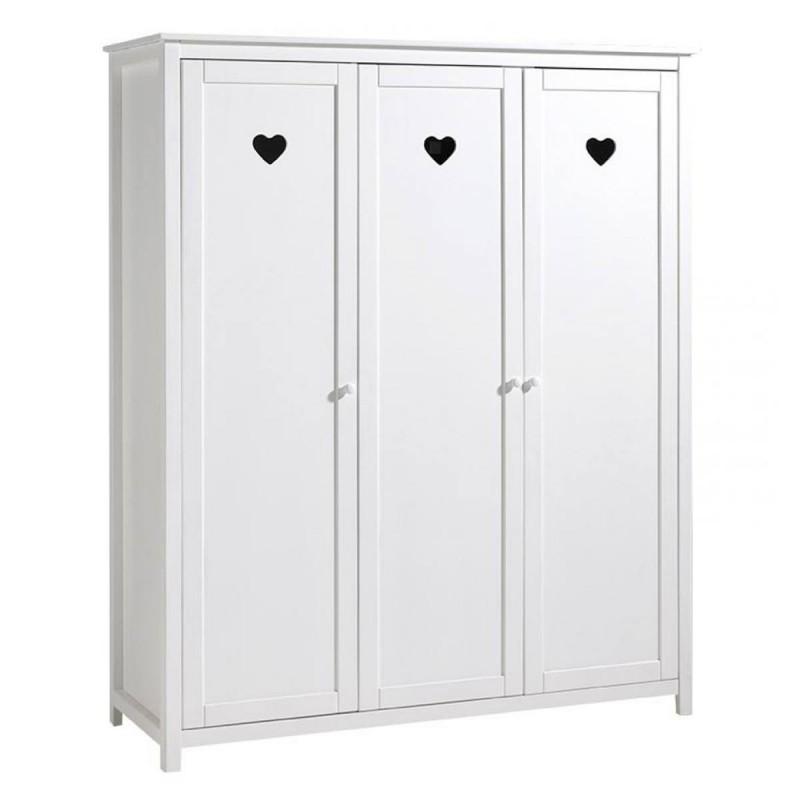 Armoire 3 portes Amori 190cm blanc - MDF - Paris Prix_0
