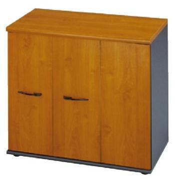 ARMOIRE BASSE DE BUREAU 3 PORTES PLIANTES JAZZ H.114 CM AULNE