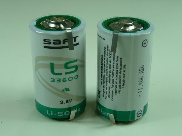 BATTERIE LITHIUM 2X LS33600 D 3.6V 17AH T2_0