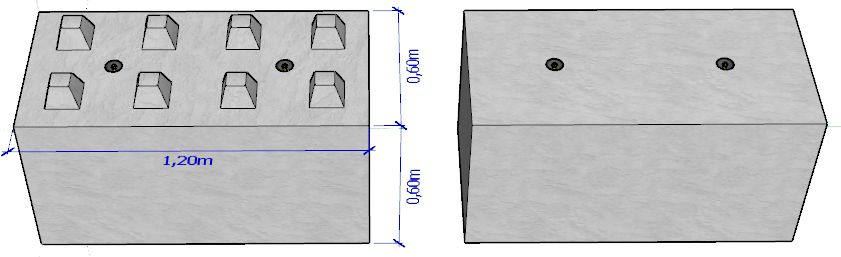 Bb600x600x1200 - Bloc béton empilable type Lego - Stock Bloc - Poids 0,950 t_0