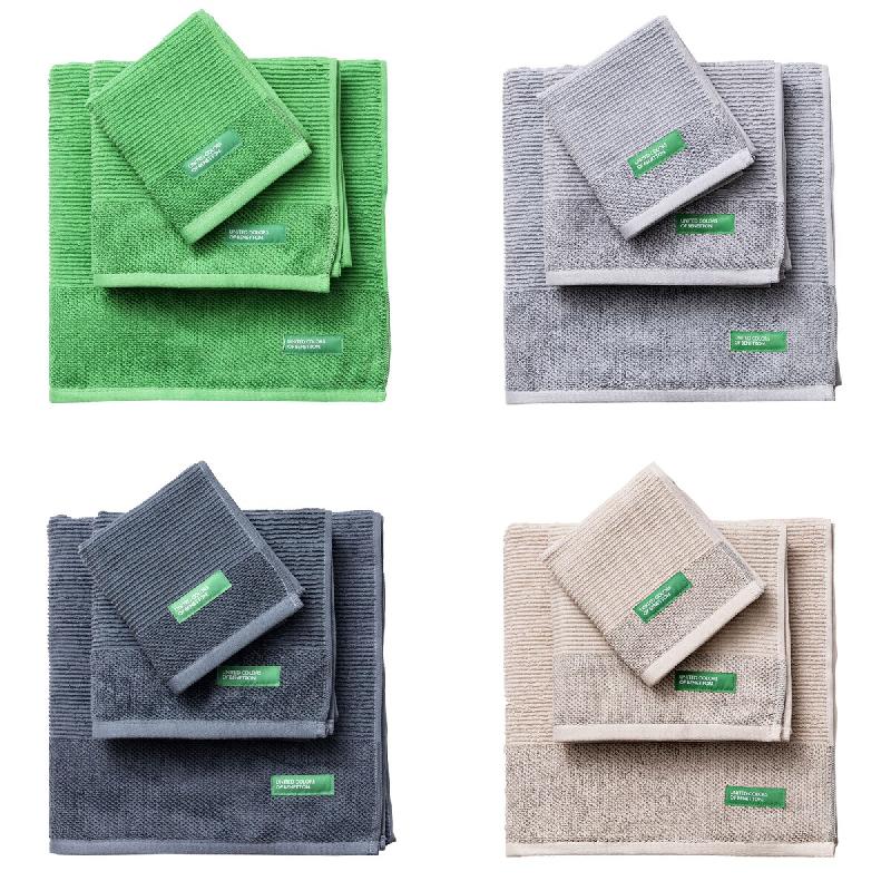 Benetton - Sets de serviettes de bain (4x 30x50cm, 4x 50x90cm, 4x 70x140cm) 450GSM 100% coton - multicolore PK8123_0