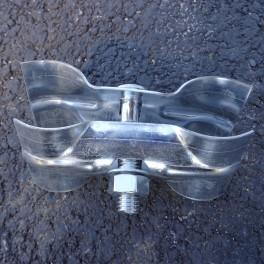 Collier de serrage en acier galvanisé - pour barrières de chantier - tubes de 35 à 42 mm - livraison avec douille_0