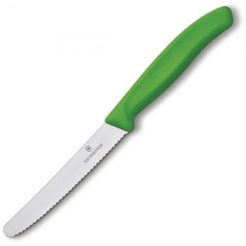 COUTEAU D'OFFICE DENTÉ PROFESSIONNEL VERT VICTORINOX - 8 CM