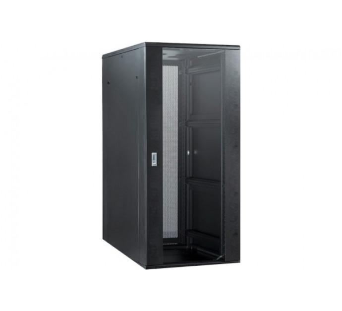Dexlan baie de brassage 22U - 600 x 600 mm (noir) - Porte en verre et charge max 400 kg_0