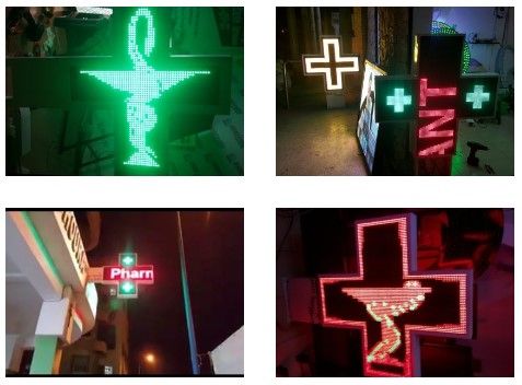 Enseigne pharmacie - Croix mono-couleur 70cm x 70cm - Animations programmables - Garantie 1 an_0