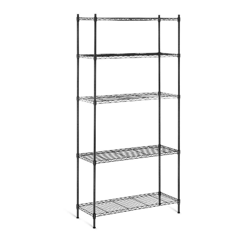 Helloshop26 - Étagère métallique professionnelle noire 35 x 90 x 180 cm 150 kg 14_0001538 - noir métal 3000187198986_0