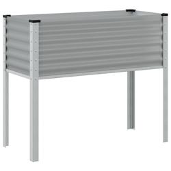 Helloshop26 - Jardinière bac lit surélevé plantes fleurs terrasse jardin 100 x 41 x 90 cm acier gris 02_0037272 - 3000217768622_0
