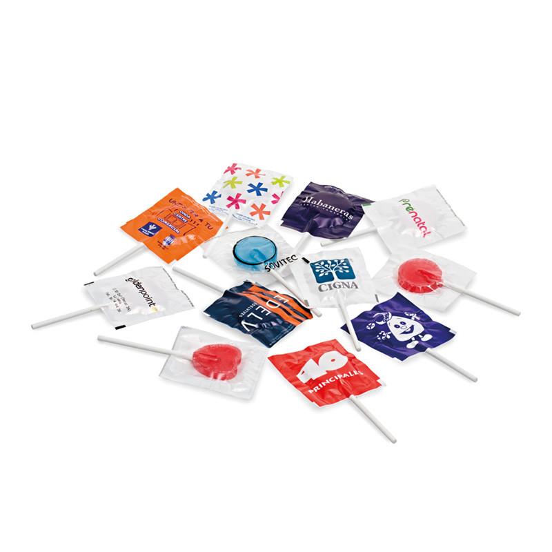 Lot de 100 sucettes plates Teavy - Bonbons personnalisés et confiserie publicitaire_0