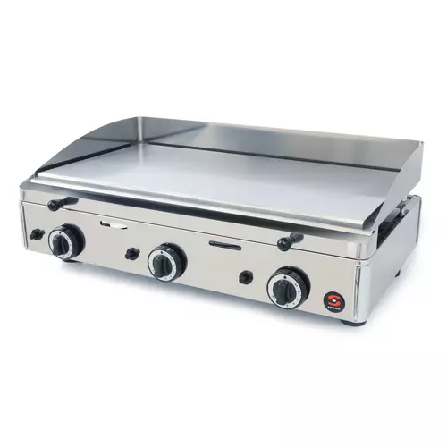 Plaque à snacker à gaz SPC-801 - 3 brûleurs - Surface en chrome dur - 8700W_0