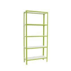 PROREGAL Étagère de vie LIVING KOALA WOOD avec 5 étagères | HxLxP 180x80x30cm | Charge du compartiment 150kg | Vert/Blanc - vert métal RS106-03_0