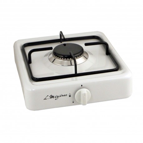 Réchaud gaz 1 feu MEZIERES - butane et propane - 2200W - émail vitrifié - grille en acier émaillée_0