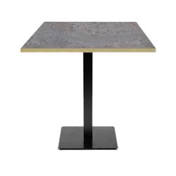 Restootab - Table 70x70cm - modèle Milan caldeira chants laiton - marron fonte 3760371511556_0