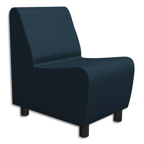 Chauffeuse modulaire droite 1 place Izar - Bleu nuit - PVC et coton - Structure métallique - Dimensions 50,5 x 81,2 x 72 cm_0