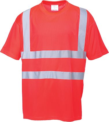 T-shirt hi-vis rouge S478 - respirant, bande réfléchissante, certifié CE, classe 3_0