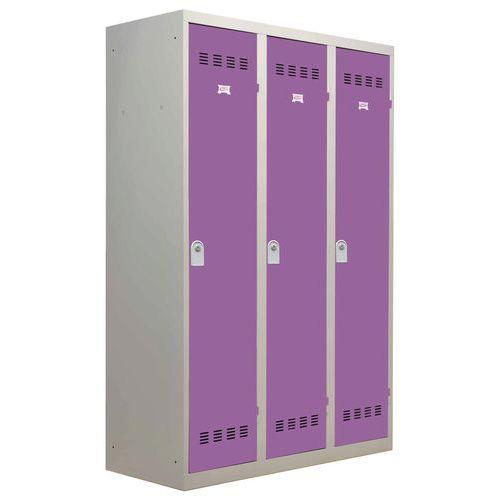 Vestiaire industrie salissante 3 serrure gris clair violet_0