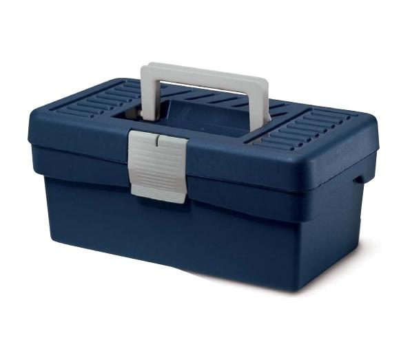 Electraline 112003 - Boîte à outils en plastique 400 x 217 x 166 mm - Bleu et Rouge avec verrouillage et poignée_0