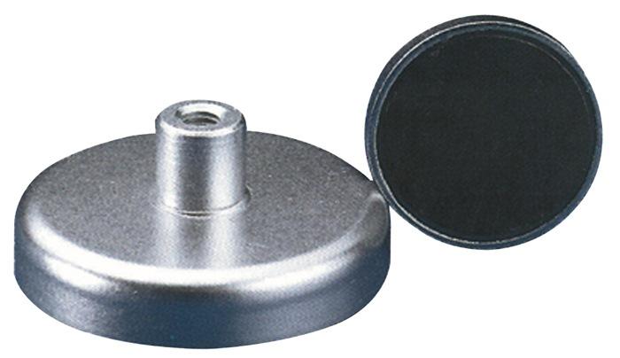 Aimant plat D. 20xH13mm avec douille filetée adhérence 30 N_0