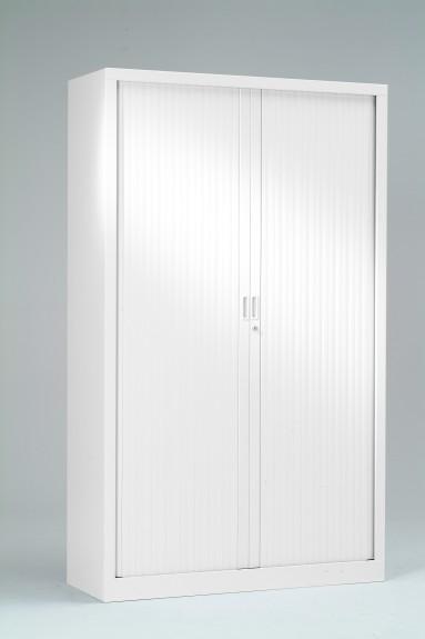 Armoire haute à rideaux 1200 x 430 x 1980 mm blanc blanc_0