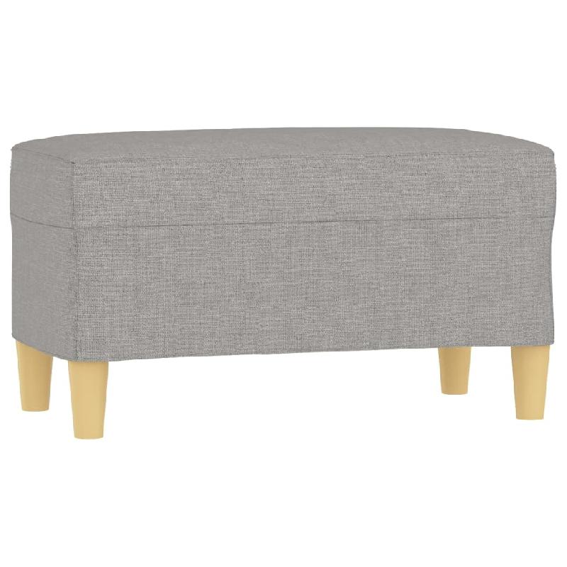 Banc banquette 70 x 35 x 41 cm - tissu gris clair - rembourrage en mousse_0