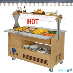 Buffet chauffant bain-marie 4x GN 1/1-150 en bois chêne clair - BBM/4C-D1_0