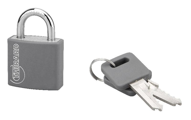 Cadenas à clé type 1 - Aluminium coloré 30 mm vert - Thirard - garanti 10 ans_0
