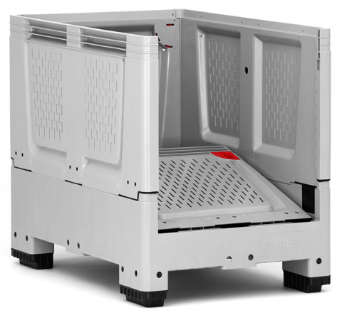 Caisse-palette en PEHD pliable ajourée - 120x80x100 - idéale pour agroalimentaire, maraîchage et industrie_0