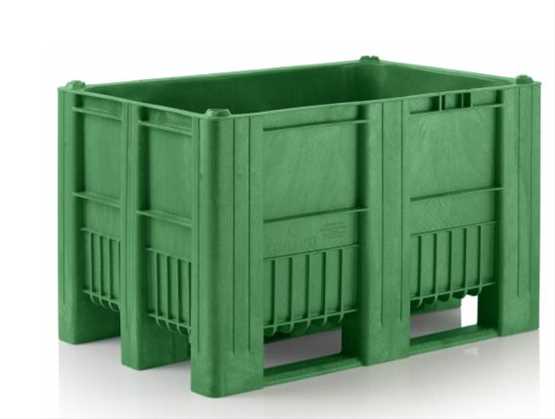 Caisse-palette plastique monobloc 800 x 1200 vert - CPP812/CB1/V_0