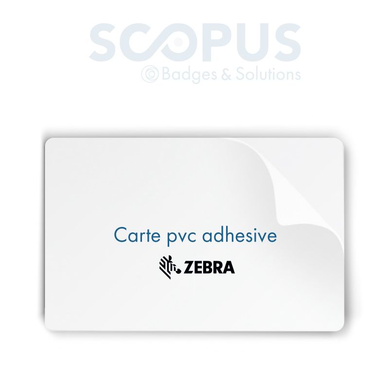 Carte pvc blanche adhésive zebra scopus_0