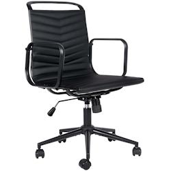 CLP Chaise de Bureau Bakers en Similicuir Noir - noir polyester 323697_0