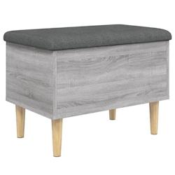 Décoshop26 - Banc banquette de rangement avec coussin d'assise 62 x 42 x 46 cm bois d'ingénierie couleur sonoma gris DEC024804 - gris 3000254901778_0