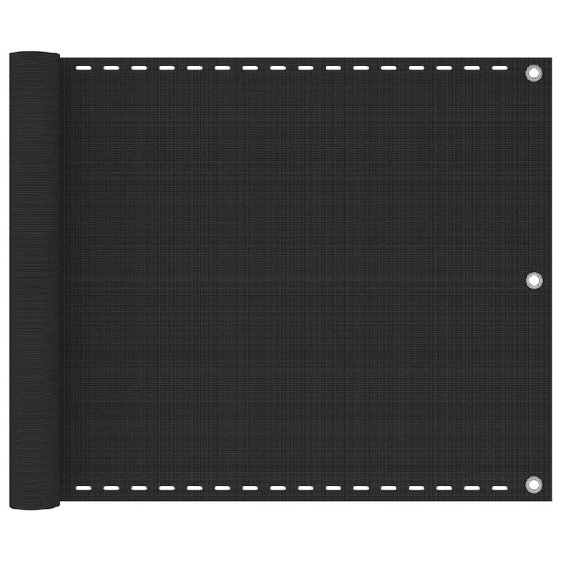 Écran de balcon brise-vue - Protection confidentialité en PEHD 75x600 cm - Anthracite - Résistant UV et moisissure_0