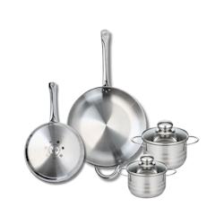 Ensemble de 2 Poêles de cuisson 24 et 32 cm et 2 faitouts 14 et 16 cm Elo Profi Brillant - gris 3176239987928_0