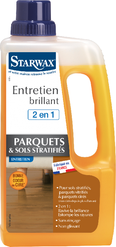 Entretien brillant 2 en 1 - tous parquets et sols stratifiés - 1L STARWAX - non glissant et riche en cires_0