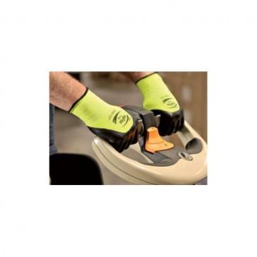 Gant de protection chimique Hyflex 11-402 - enduction PU sur nylon jaune - dos 3/4 enduit - taille 9_0
