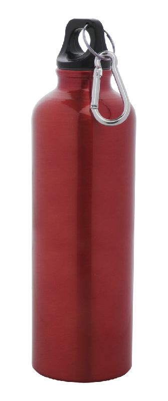 Gourde de sport en aluminium - 750 ml avec mousqueton - Couleur rouge_0