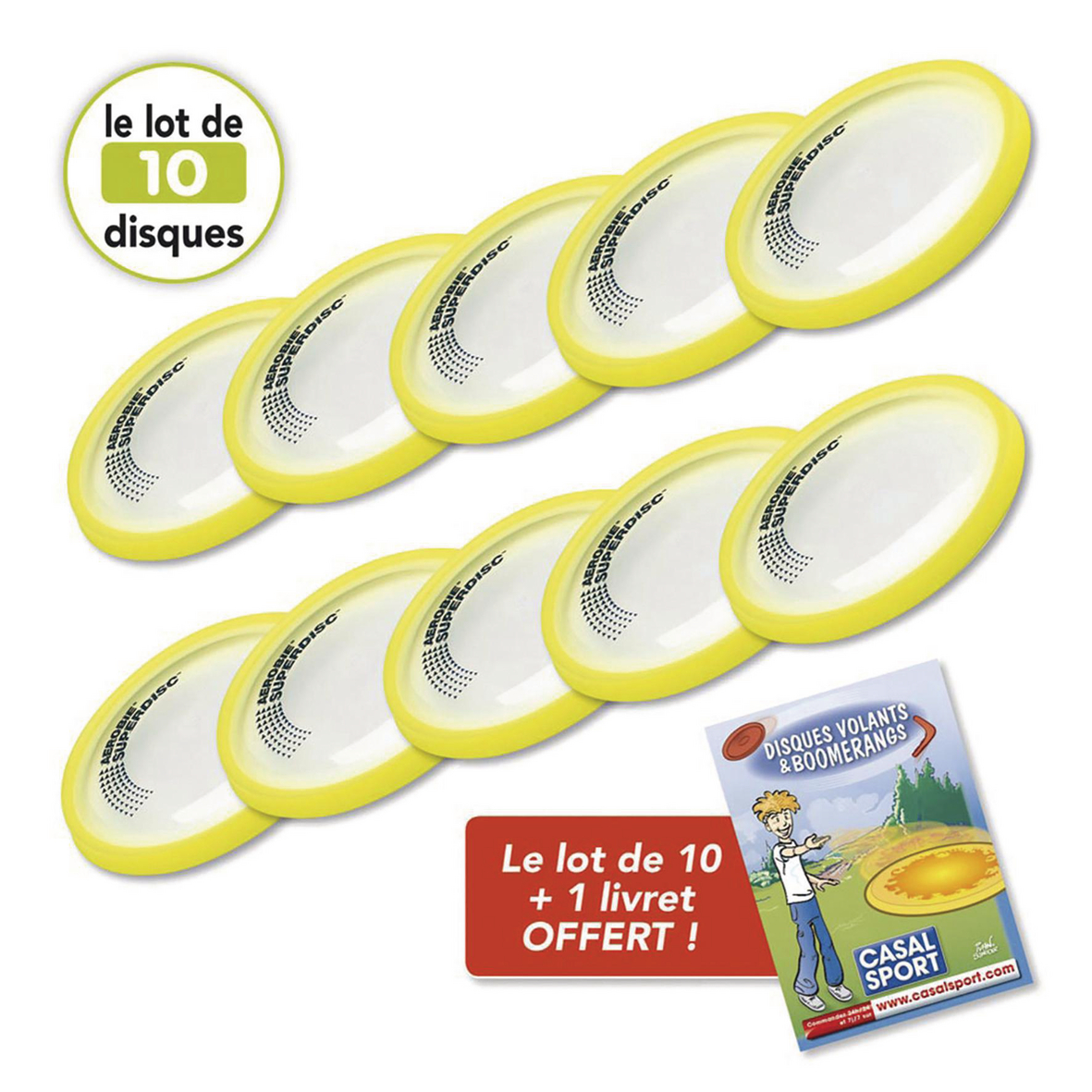 LOT DE 10 DISQUES VOLANTS SUPERDISC AEROBIE