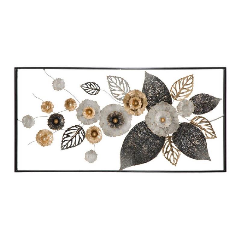 Mauro Ferretti Panneau Mural Décoratif Frame Plus 120 X 7 X 59 Cm - Panneau En Fer Multicolore De Style Glamour Inspiré Par La Nature - Décoration_0
