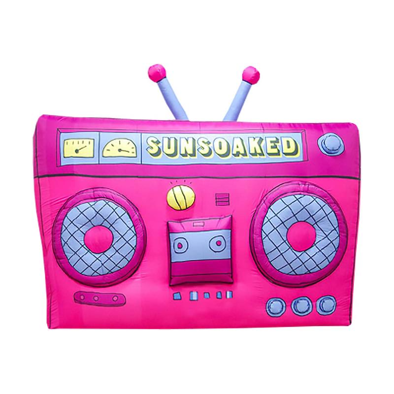 Radio géante publicitaire gonflable - Réf.PUB07-CH - Cassette vintage rose 3m x 2m x 0,4m_0