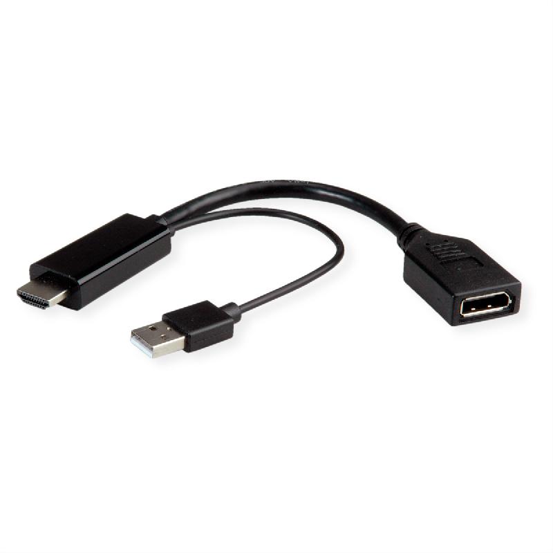 Roline adaptateur hdmi - displayport, v1.2, 4k, hdmi m - dp f, actif_0