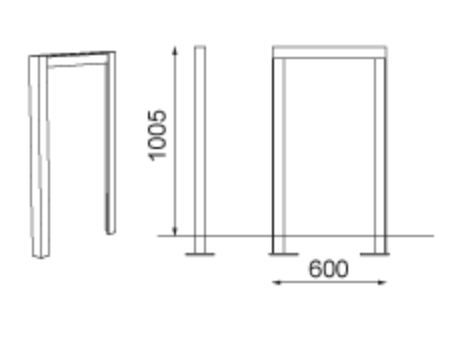 Sl505 arceau urbain lotlimit - mmcité 1 a.S. - en acier - hauteur 1005 mm_1