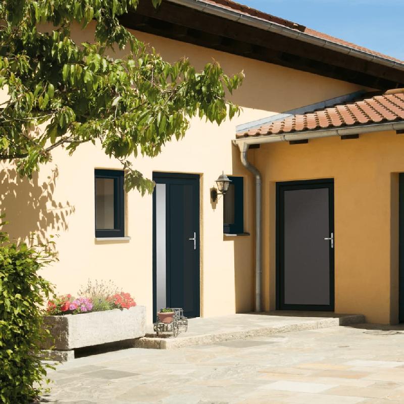 Vidaxl porte d'entrée anthracite 108x208 cm pvc 3157105_0