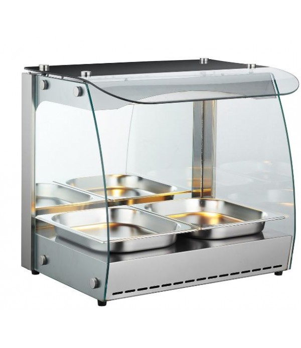 Vitrine chauffante 1 tablette 0,56 m - Maintien au chaud - 540 watts / 230 volts - Température de +30 °C à +90 °C_0