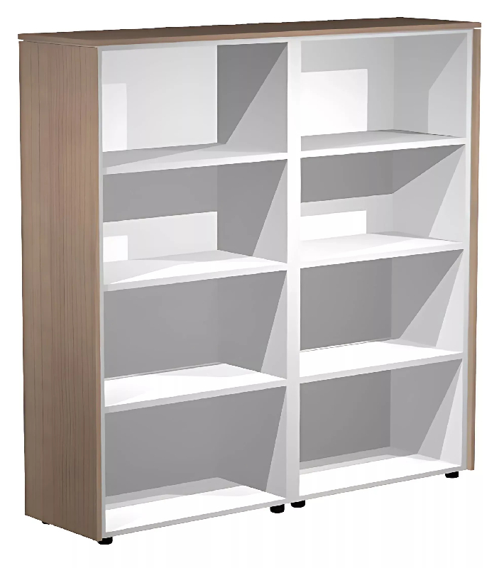 Armoire de rangement ouverte - 6 étagères - L. 163 x P. 43 x H. 158 cm So Flora - Frêne Noir_0