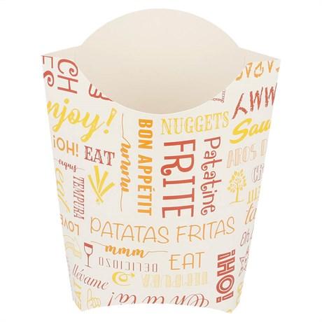 BOÎTE À FRITES JUMBO PAROLE 165 G 13.5X8.5X16 CM CARTON BLANC (VENDU PAR 1200)