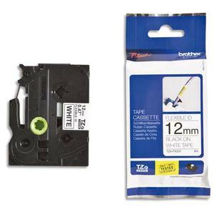 Brother ruban pour ptouch flexible laminé 12mm noir/blanc tzefx231_0