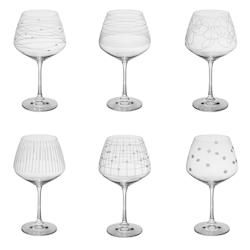 Coffret de 6 verres à pied dégustation Graphik 58 cl -  Transparent Rond Cristallin Table Passion - transparent 3106233801333_0